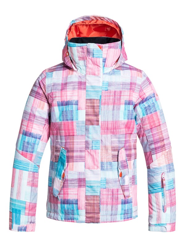roxy, Girl's 7-14 Jetty Snow Jacket, PLAID LINES (bmj6) 0 Girl's 7-14 Jetty Snow Jacket ERGTJ03004 Roxy
