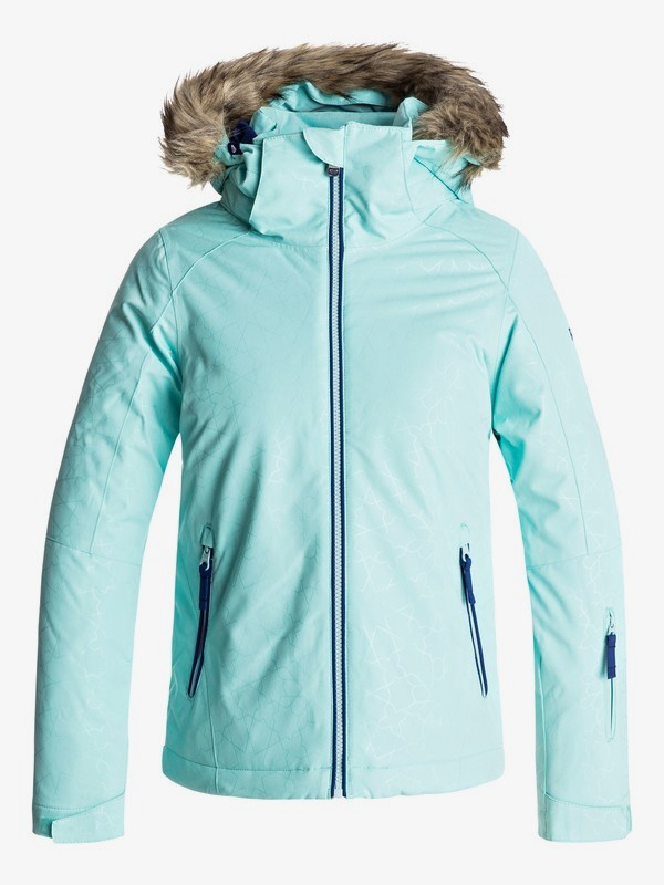 roxy, Girl's 7-14 American Pie Snow Jacket, ARUBA BLUE_GANA EMBOSS (bfk4) 0 Girl's 7-14 American Pie Snow Jacket ERGTJ03036 Roxy