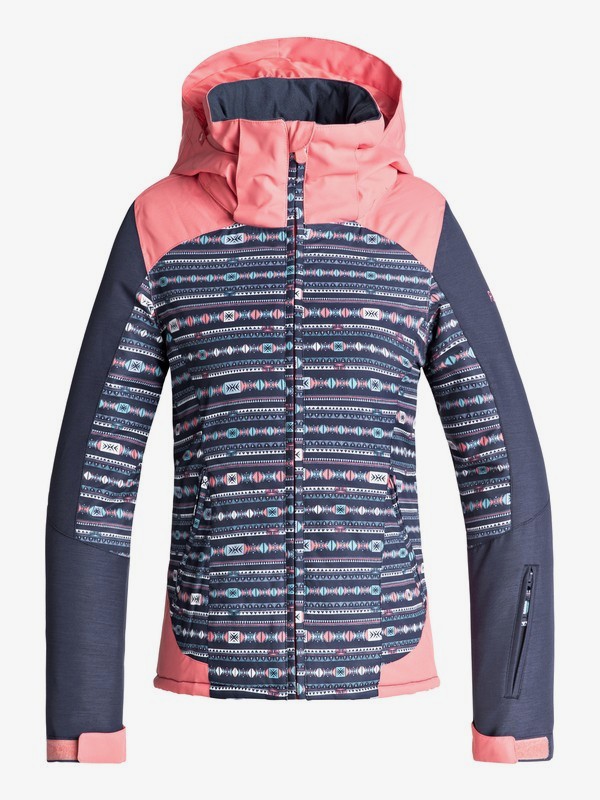 roxy, Sassy - Veste de snow pour Fille 8-16 ans, CROWN BLUE_INDIE STRIPES (bqy4) 0 Sassy - Veste de snow pour Fille 8-16 ans Bleu ERGTJ03052 Roxy