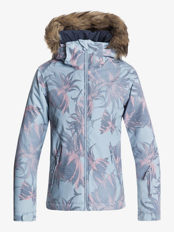 roxy, Jet Ski - Veste de snow pour Fille 8-16 ans, POWDER BLUE_SWELL FLOWERS GIRL (bgb1) 0 Jet Ski - Veste de snow pour Fille 8-16 ans Bleu ERGTJ03053 Roxy