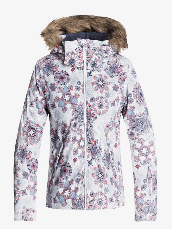 roxy, Jet Ski - Chaqueta Para Nieve para Chicas 8-16, BRIGHT WHITE_SNOWFLAKES (wbb3) 0 Jet Ski - Chaqueta Para Nieve para Chicas 8-16 Blanco ERGTJ03053 Roxy