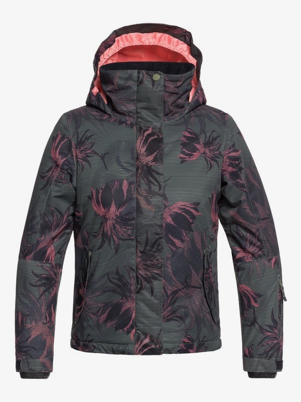roxy, ROXY Jetty - Chaqueta Para Nieve para Chicas 8-16, TRUE BLACK_SWELL FLOWERS GIRL (kvj5) 0 ROXY Jetty - Chaqueta Para Nieve para Chicas 8-16 Negro ERGTJ03058 Roxy