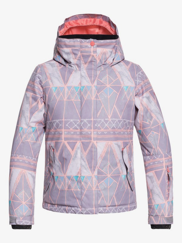 roxy, ROXY Jetty - Veste de snow pour Fille 8-16 ans, MINIMAL GREY_MOSAIC (skg1) 0 ROXY Jetty - Veste de snow pour Fille 8-16 ans Gris ERGTJ03058 Roxy