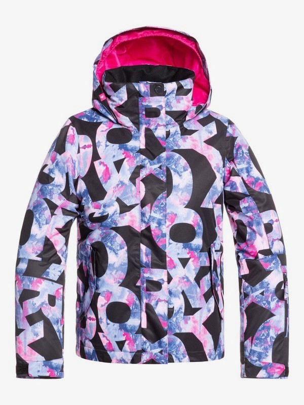 roxy, ROXY Jetty - Veste de snow pour Fille 8-16 ans, TRUE BLACK FAMOUS ALPHABET (kvm5) 0 ROXY Jetty - Veste de snow pour Fille 8-16 ans Noir ERGTJ03082 Roxy