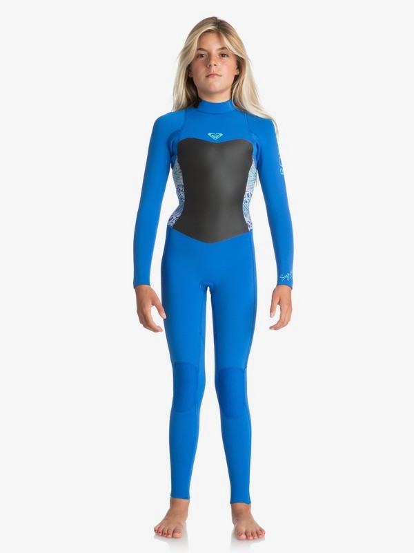 roxy, 4/3mm Syncro Series - Back Zip GBS Wetsuit for Girls 8-16, SEA BLUE II (byh0) 0 4/3mm Syncro Series - Back Zip GBS Wetsuit for Girls 8-16 Blue ERGW103016 Roxy