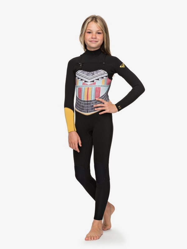 roxy, 3/2mm POP Surf - Chest Zip Wetsuit for Girls 8-16, BLACK (kvj0) 0 3/2mm POP Surf - Chest Zip Wetsuit for Girls 8-16 Black ERGW103019 Roxy