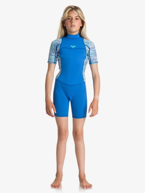 roxy, Girl's 7-14 2/2mm Syncro Series Short Sleeve Back Zip FLT Springsuit, SEA BLUE II (byh0) 0 Girl's 7-14 2/2mm Syncro Series Short Sleeve Back Zip FLT Springsuit Blue ERGW503004 Roxy