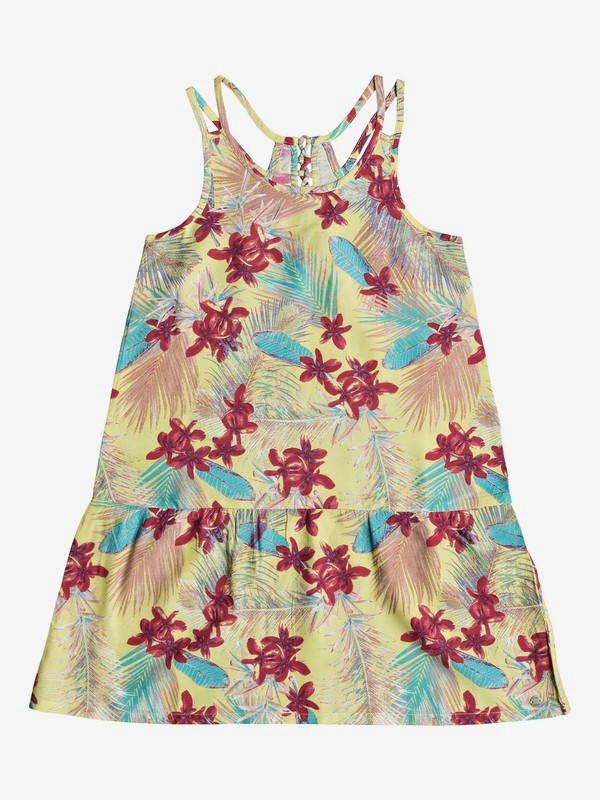 roxy, Girl's 7-14 Moments Of Time Strappy Dress, SUNSHINE TIARE FOWERS (yeq6) 0 Girl's 7-14 Moments Of Time Strappy Dress Yellow ERGWD03041 Roxy