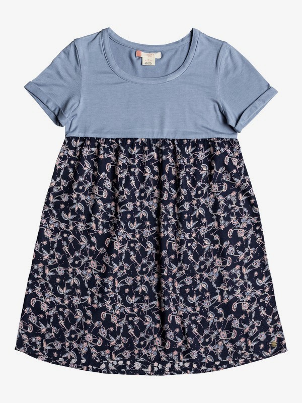 roxy, Girl's 7-14 Branche Of Lilac T-Shirt Dress, DRESS BLUES BEYOND WAY SMALL (btk9) 0 Girl's 7-14 Branche Of Lilac T-Shirt Dress Blue ERGWD03043 Roxy