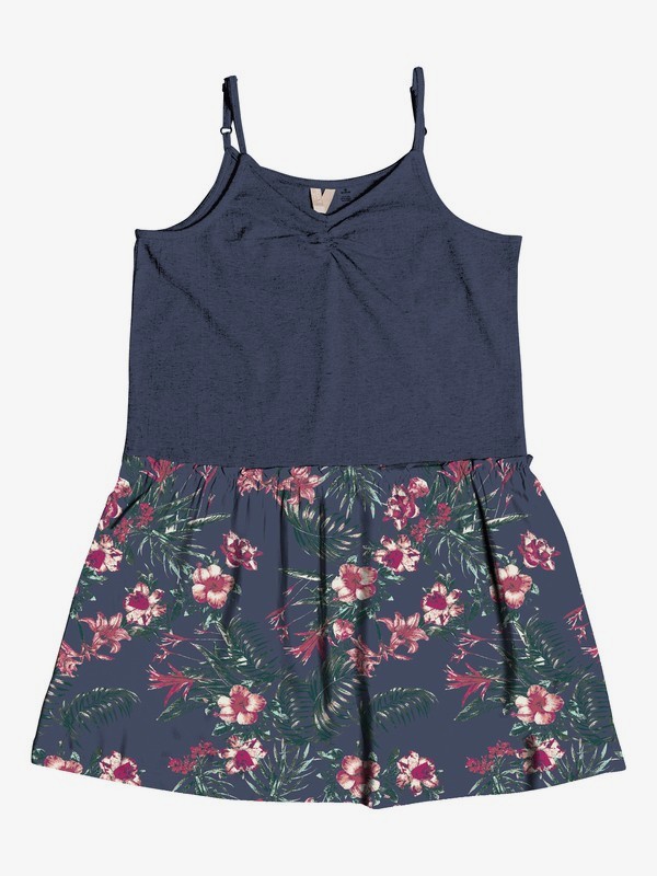 roxy, Girl's 7-14 Greatest Wish Strappy Dress, CROWN BLUE FLOWER GAMES (bqy6) 0 Girl's 7-14 Greatest Wish Strappy Dress Blue ERGWD03050 Roxy
