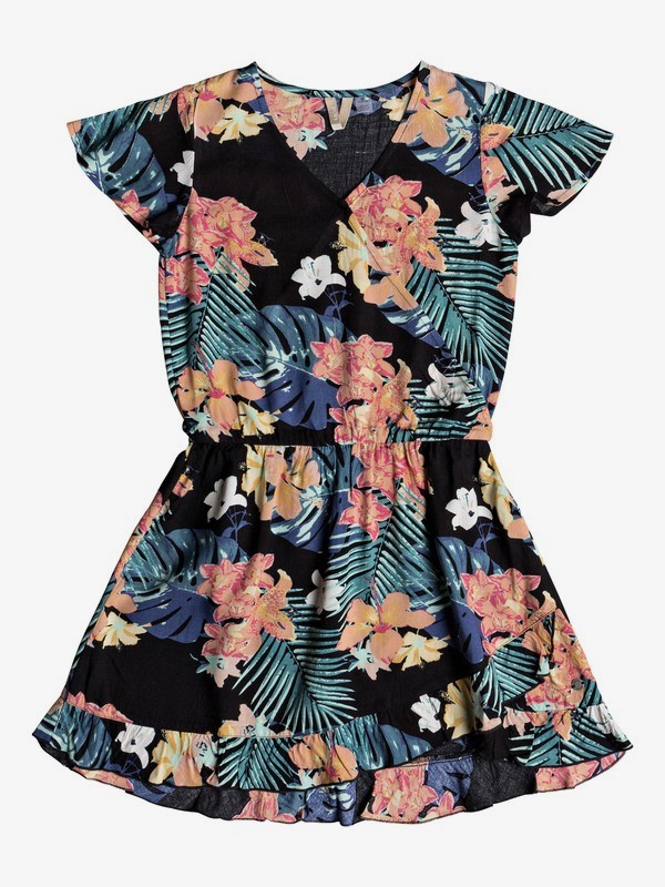roxy, Girl's 7-14 Her Fantasy Short Sleeve Dress, TRUE BLACK ULUWATU APPAREL (kvj2) 0 Girl's 7-14 Her Fantasy Short Sleeve Dress ERGWD03064 Roxy