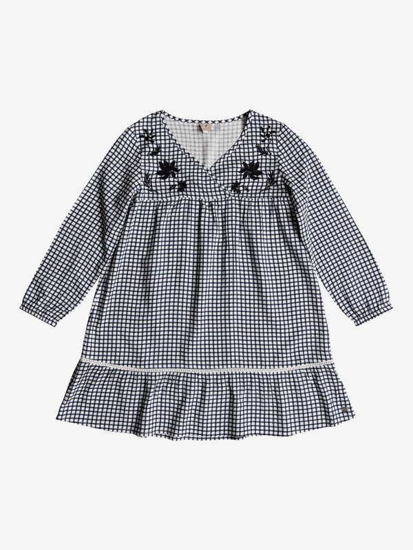 roxy, Girl's 7-14 September Song Long Sleeve Dress, MARSHMALLOW SQUARE LAND (wbt7) 0 Girl's 7-14 September Song Long Sleeve Dress White ERGWD03067 Roxy