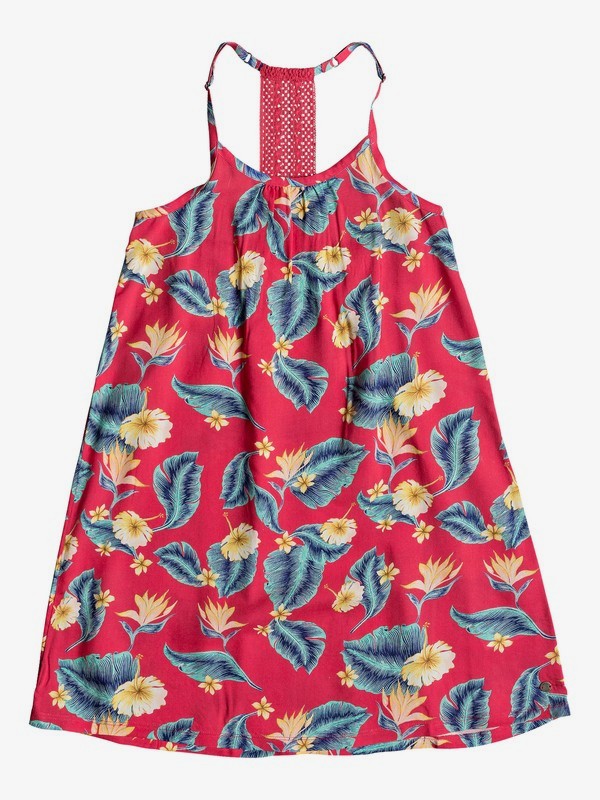 roxy, Girl's 7-14 Exotic Nature Strappy Dress, BARBERRY TROPICAL LOVE RG (mpt6) 0 Girl's 7-14 Exotic Nature Strappy Dress Pink ERGWD03071 Roxy