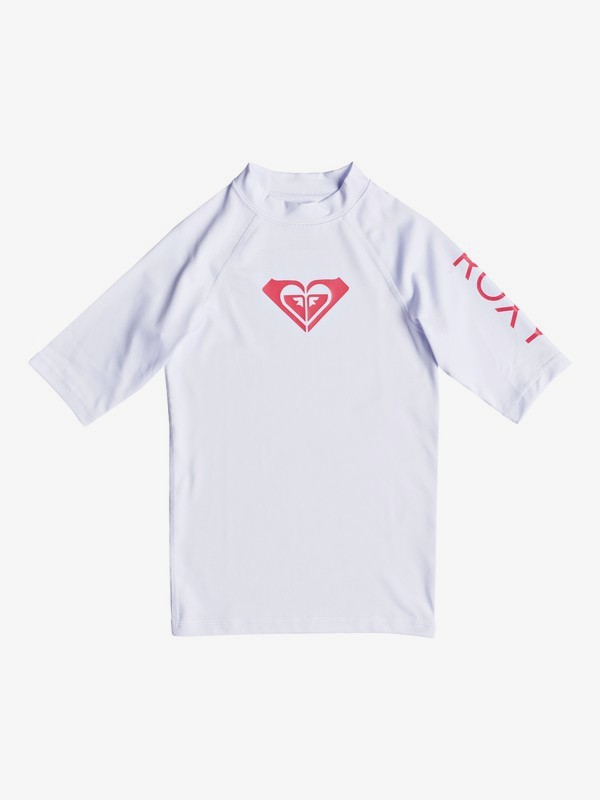 roxy, Girl's 7-14 Whole Hearted Short Sleeve UPF 50 Rashguard, WHITE (wbb0) 0 Girl's 7-14 Whole Hearted Short Sleeve UPF 50 Rashguard White ERGWR03079 Roxy