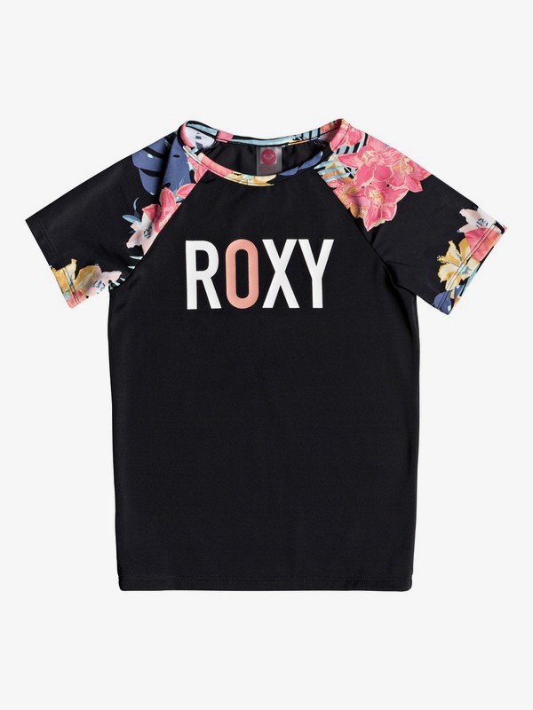 roxy, Girl's 7-14 Island Trip Short Sleeve UPF 50 Rashguard, TRUE BLACK (kvj0) 0 Girl's 7-14 Island Trip Short Sleeve UPF 50 Rashguard Black ERGWR03112 Roxy