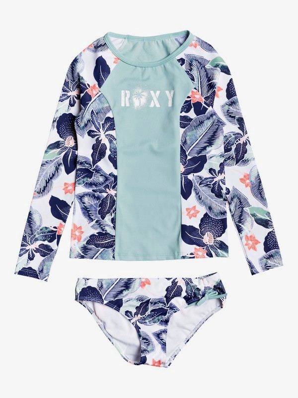 roxy, Girl's 7-14 ROXY Long Sleeve UPF 50 Rashguard Set, BRIGHT WHITE SUMMER SPIRIT SW (wbb8) 0 Girl's 7-14 ROXY Long Sleeve UPF 50 Rashguard Set White ERGWR03126 Roxy