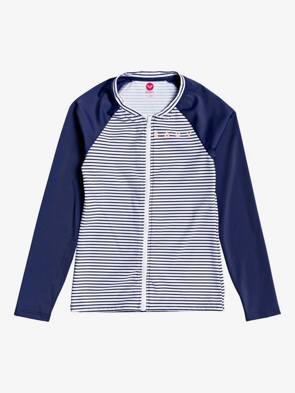 roxy, Girl's 7-14 Surfing Free Long Sleeve Zipped UPF 50 Rashguard, MEDIEVAL BLUE COSY STRIPES SWI (bte4) 0 Girl's 7-14 Surfing Free Long Sleeve Zipped UPF 50 Rashguard Blue ERGWR03130 Roxy