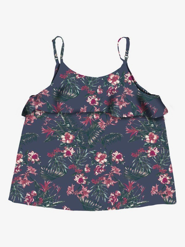 roxy, Girl's 7-14 Inner Feelings Strappy Top, CROWN BLUE FLOWER GAMES (bqy6) 0 Girl's 7-14 Inner Feelings Strappy Top Blue ERGWT03035 Roxy