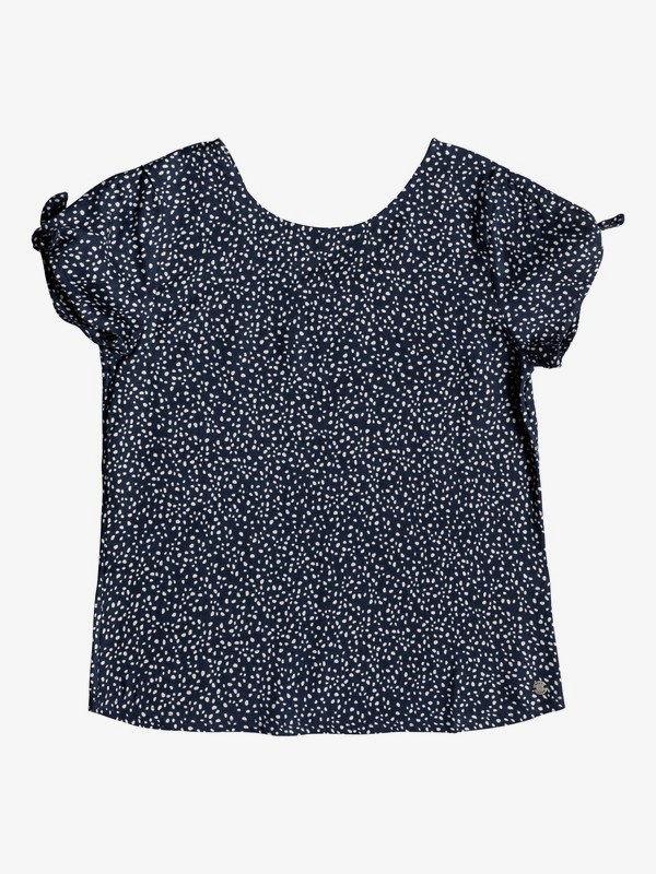 roxy, Girl's 7-14 Repeat All Short Sleeve Top, DRESS BLUES NEW DOTS (btk6) 0 Girl's 7-14 Repeat All Short Sleeve Top Blue ERGWT03047 Roxy