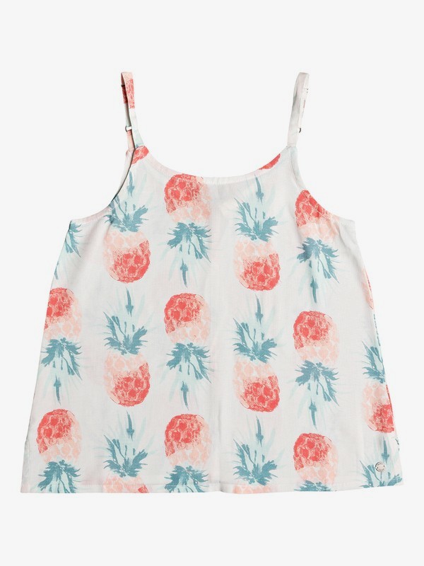 roxy, Girl's 7-14 Together Forever Strappy Top, MARSHMALLOW BIG PINEAPPLE (wbt9) 0 Girl's 7-14 Together Forever Strappy Top White ERGWT03052 Roxy