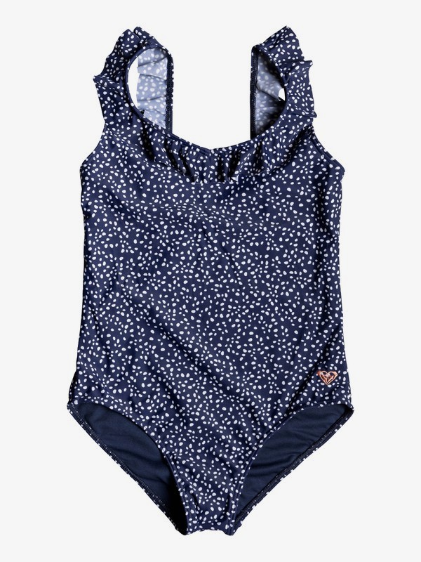 roxy, Girl's 7-14 Seaside Lover One-Piece Swimsuit, MEDIEVAL BLUE NEW DOTS SWIM (bte8) 0 Girl's 7-14 Seaside Lover One-Piece Swimsuit Blue ERGX103053 Roxy