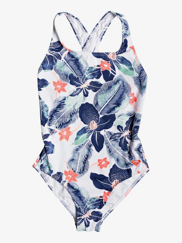 roxy, Girl's 7-14 In My Dreams One-Piece Swimsuit, BRIGHT WHITE SUMMER SPIRIT SW (wbb8) 0 Girl's 7-14 In My Dreams One-Piece Swimsuit White ERGX103054 Roxy