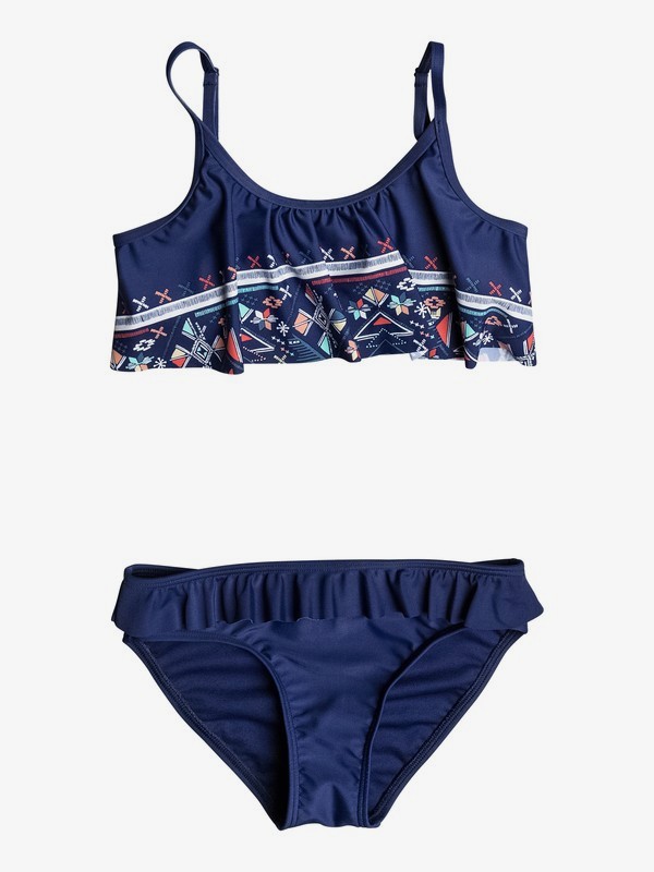 roxy, Girls 7-14 Little Pretty Flutter Bikini Set, BLUE DEPTHS (bta0) 0 Girls 7-14 Little Pretty Flutter Bikini Set ERGX203061 Roxy