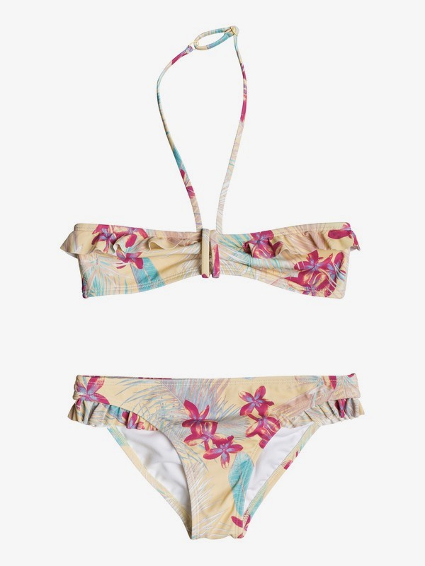 roxy, Salt Memory - Ensemble bikini bandeau pour Fille 8-16 ans, SUNSHINE TIARE FLOWER (yeq6) 0 Salt Memory - Ensemble bikini bandeau pour Fille 8-16 ans Jaune ERGX203127 Roxy