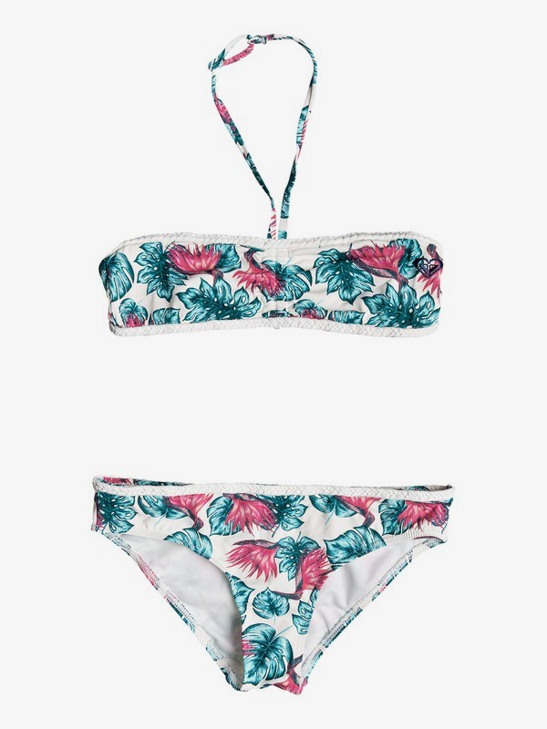 roxy, Beach Days - Bikini Set for Girls 8-16, MARSHMALLOW ABYSSAL TROPICAL (xwgr) 0 Beach Days - Bikini Set for Girls 8-16 White ERGX203130 Roxy