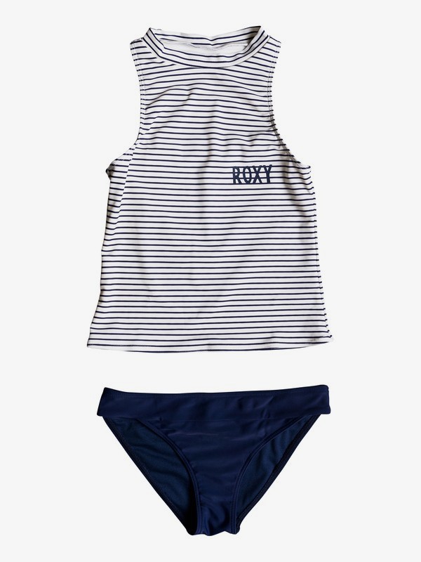 roxy, Girl's 7-14 Downtown Lights Tankini Set, MARSHMALLOW SWIM THIN STRIPE (wbt3) 0 Girl's 7-14 Downtown Lights Tankini Set White ERGX203167 Roxy