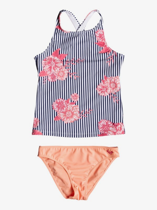roxy, Girl's 7-14 Young And Free Tankini Bikini Set, MEDIEVAL BLUE SWIM SUNNY DAY (bte7) 0 Girl's 7-14 Young And Free Tankini Bikini Set Blue ERGX203181 Roxy