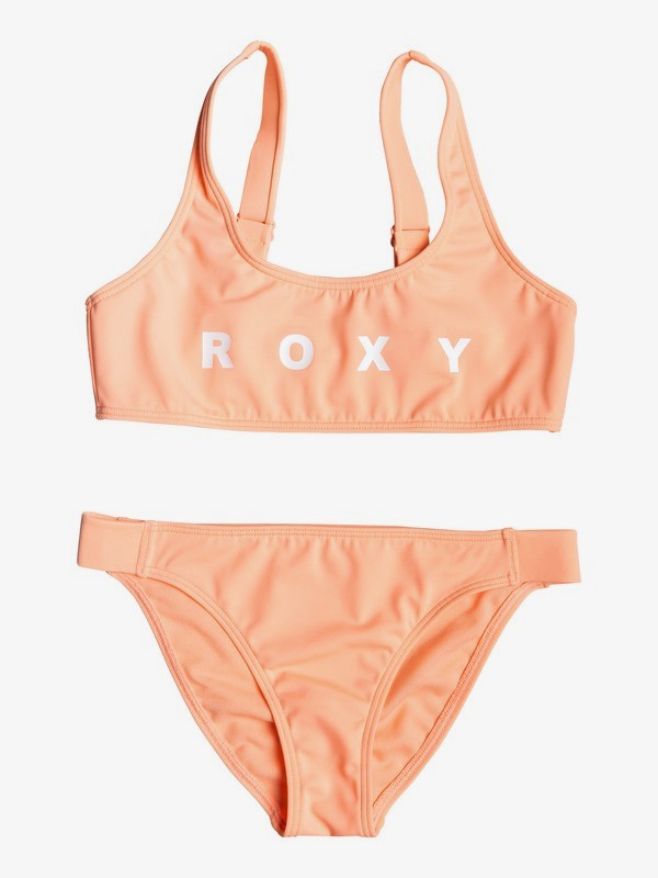 roxy, Surfing Free - Conjunto con Sujetador de Bikini Atlético para Chicas 8-16, SOUFFLE (mfg0) 0 Surfing Free - Conjunto con Sujetador de Bikini Atlético para Chicas 8-16 Rosa ERGX203186 Roxy