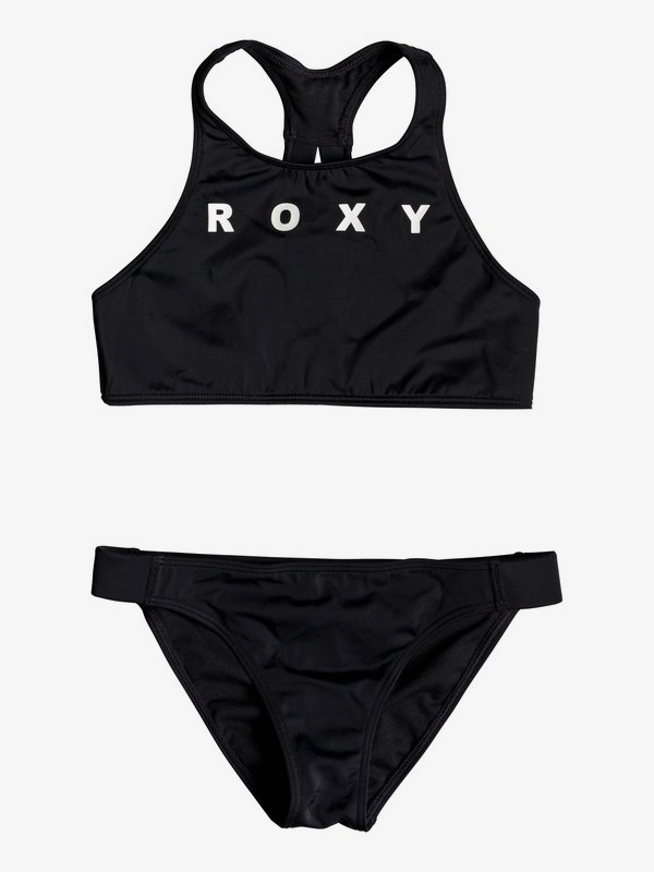 roxy, Girl's 7-14 Surfing Free Crop Top Bikini Set, TRUE BLACK (kvj0) 0 Girl's 7-14 Surfing Free Crop Top Bikini Set Black ERGX203188 Roxy