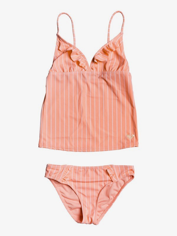 roxy, Girl's 7-14 Field Of Love Tankini Set, PEACH BUD S POOL STRIPES (meg3) 0 Girl's 7-14 Field Of Love Tankini Set Pink ERGX203227 Roxy