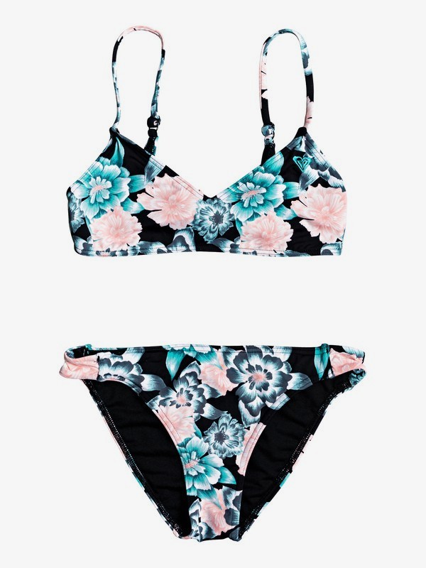 roxy, Surf My Mind Athletic Bikini Set, ANTHRACITE S CRYSTAL FLOWER (xkbm) 0 Surf My Mind Athletic Bikini Set Multicolor ERGX203243 Roxy
