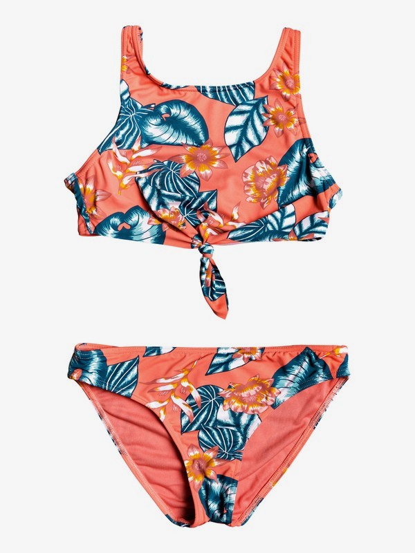 roxy, Floral Time Crop Top Bikini Set, DUBARRY S LEAFY (mkj8) 0 Floral Time Crop Top Bikini Set Pink ERGX203245 Roxy