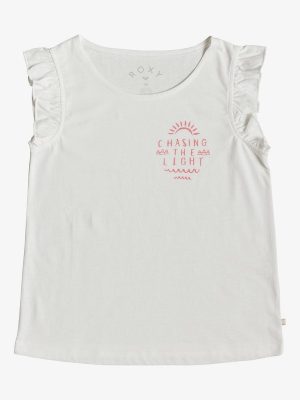 roxy, Girl's 7-14 Dive Deep Chase The Light Ruffle Tank, MARSHMALLOW (wbt0) 0 Girl's 7-14 Dive Deep Chase The Light Ruffle Tank White ERGZT03346 Roxy