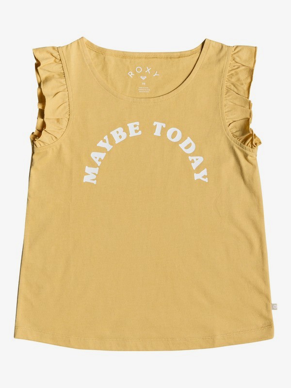 roxy, Girl's 7-14 Dive Deep Maybe Ruffle Tank, FALL LEAF (yjg0) 0 Girl's 7-14 Dive Deep Maybe Ruffle Tank Yellow ERGZT03347 Roxy