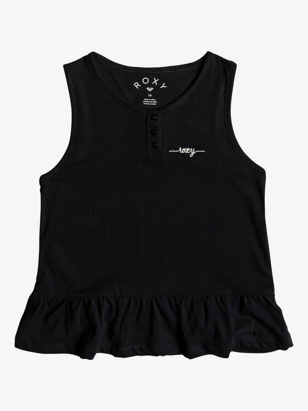 roxy, Girl's 7-14 Breath Of Spring Sleeveless Top, TRUE BLACK (kvj0) 0 Girl's 7-14 Breath Of Spring Sleeveless Top Black ERGZT03395 Roxy