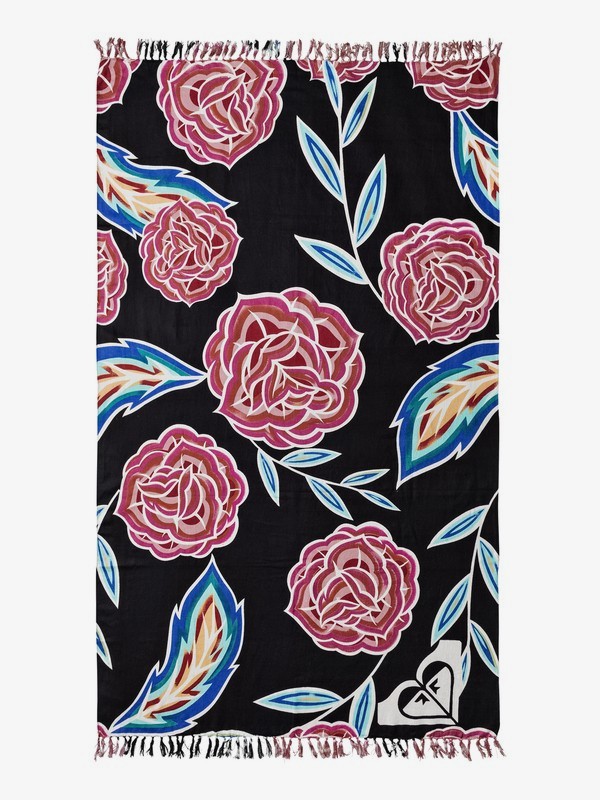 roxy, Sunset Time Beach Towel, ANTHRACITE MEXICAN ROSES (kvj7) 0 Sunset Time Beach Towel ERJAA03375 Roxy