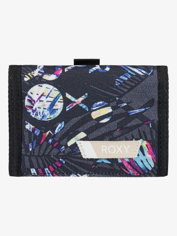 roxy, Small Beach - Dreifach faltbares Portemonnaie für Frauen, CHARCOAL HEATHER SURF LETTERIN (kpg6) 0 Small Beach - Dreifach faltbares Portemonnaie für Frauen Schwarz ERJAA03387 Roxy