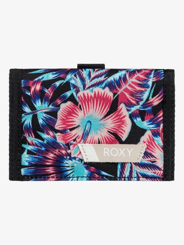 roxy, Small Beach - Tri-Fold Wallet for Women, ANTHRACITE TROPICAL DREAM (kvj9) 0 Small Beach - Tri-Fold Wallet for Women Black ERJAA03387 Roxy