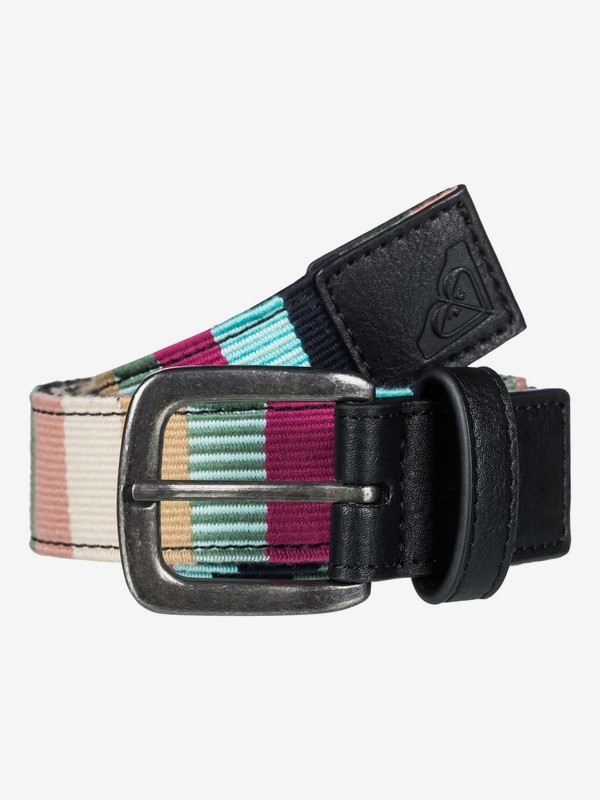 roxy, Pineapple Tea - Striped Mexican Belt for Women, ANTHRACITE (kvj0) 0 Pineapple Tea - Striped Mexican Belt for Women Black ERJAA03396 Roxy