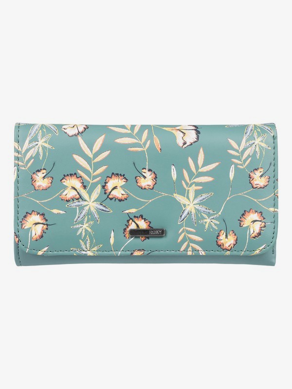 roxy, My Long Eyes Tri-Fold Wallet, TRELLIS BIRD FLOWER (bkw6) 0 My Long Eyes Tri-Fold Wallet Blue ERJAA03478 Roxy
