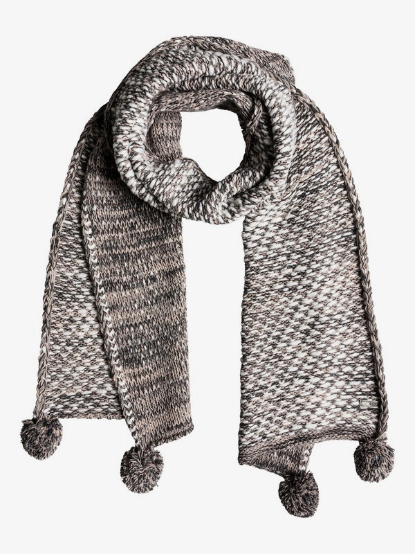 roxy, Corner Of The Fire Knitted Scarf, HERITAGE HEATHER (sgrh) 0 Corner Of The Fire Knitted Scarf Grey ERJAA03484 Roxy