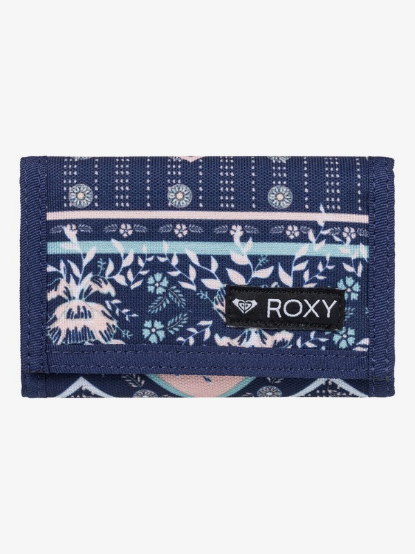 roxy, Small Beach - Tri-Fold Wallet, MED BLUE NEWPORT BORDER SW (bte7) 0 Small Beach - Tri-Fold Wallet Blue ERJAA03551 Roxy