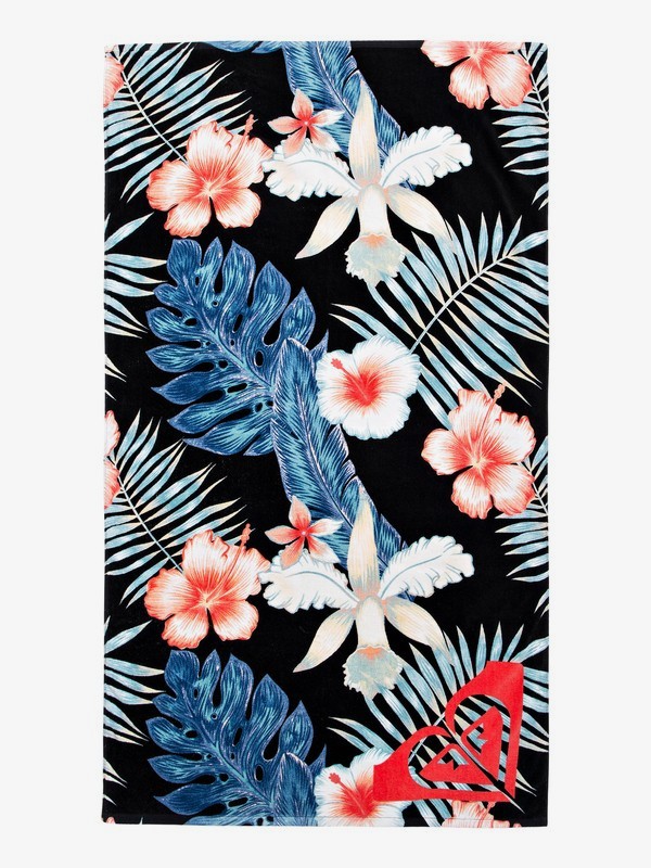 roxy, Hazy - Beach Towel, ANTHRACITE TROPICALABABA SWIM (kvj8) 0 Hazy - Beach Towel Black ERJAA03558 Roxy