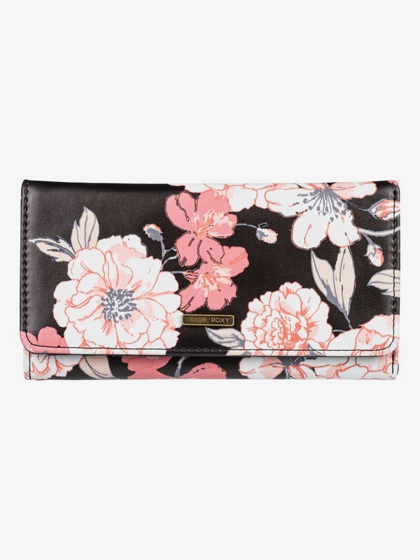 roxy, My Long Eyes Tri-Fold Wallet, ANTHRACITE S NEW FLOWERS (kvj7) 0 My Long Eyes Tri-Fold Wallet Black ERJAA03600 Roxy