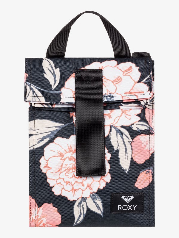 roxy, Lunch Hour Insulated Lunch Bag, ANTHRACITE S NEW FLOWERS (kvj7) 0 Lunch Hour Insulated Lunch Bag Black ERJAA03603 Roxy