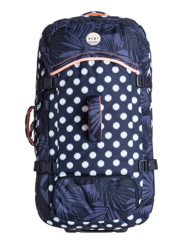 roxy, Long Haul - Valise à roulettes extra-spacieuse, SMALL IKAT DOTS COMBO PEACOAT (btn7) 0 Long Haul - Valise à roulettes extra-spacieuse Bleu ERJBL03039 Roxy